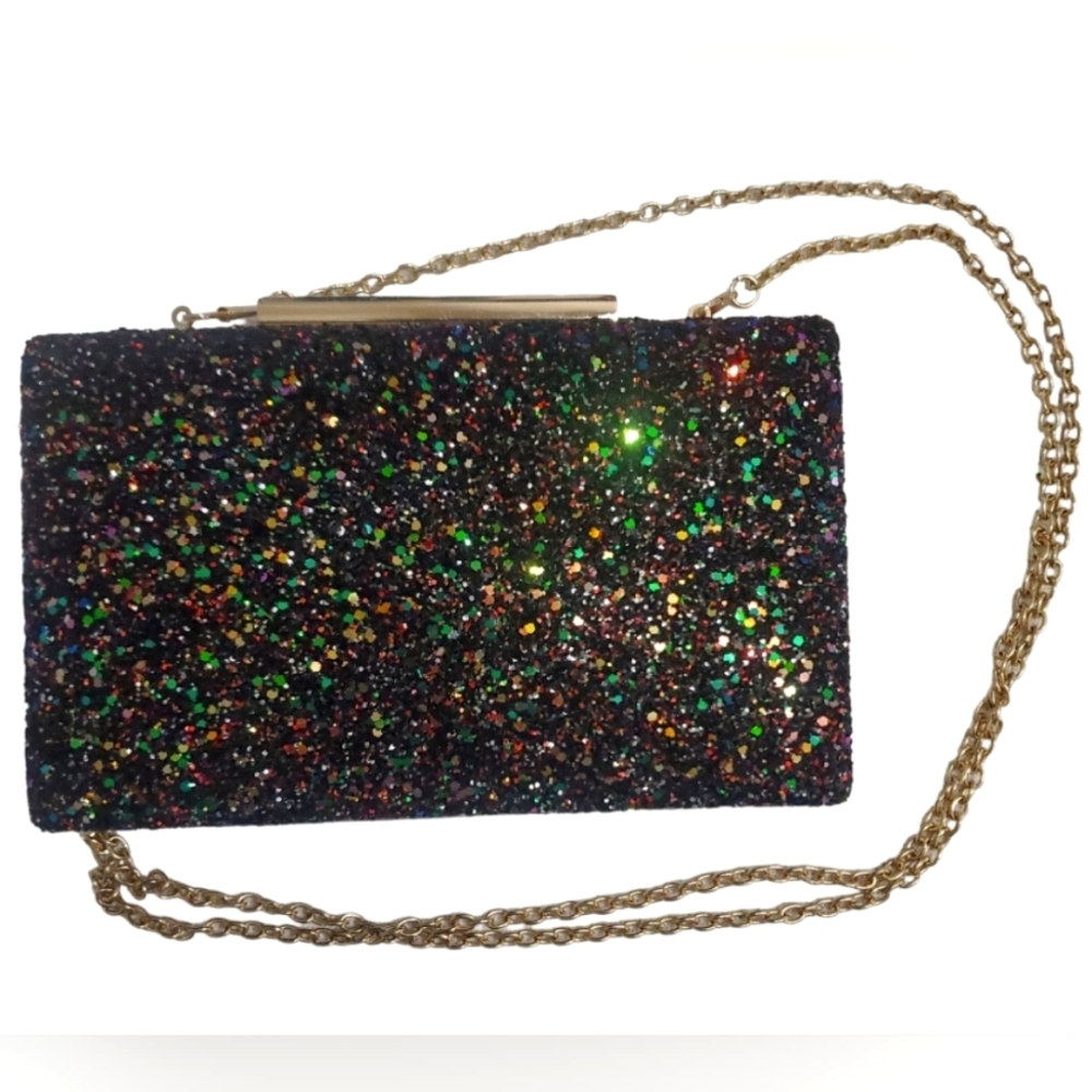 Natasha Couture Multicolor Glitter Clutch